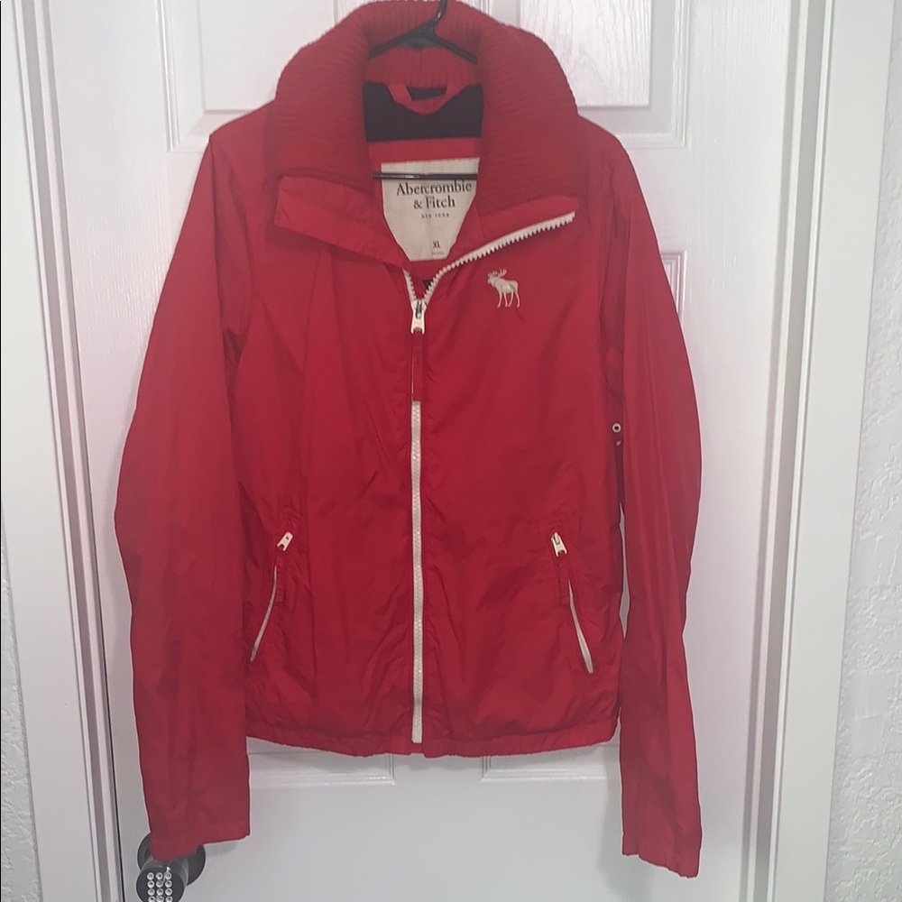 Abercrombie & Fitch Vibrant Red Windbreaker